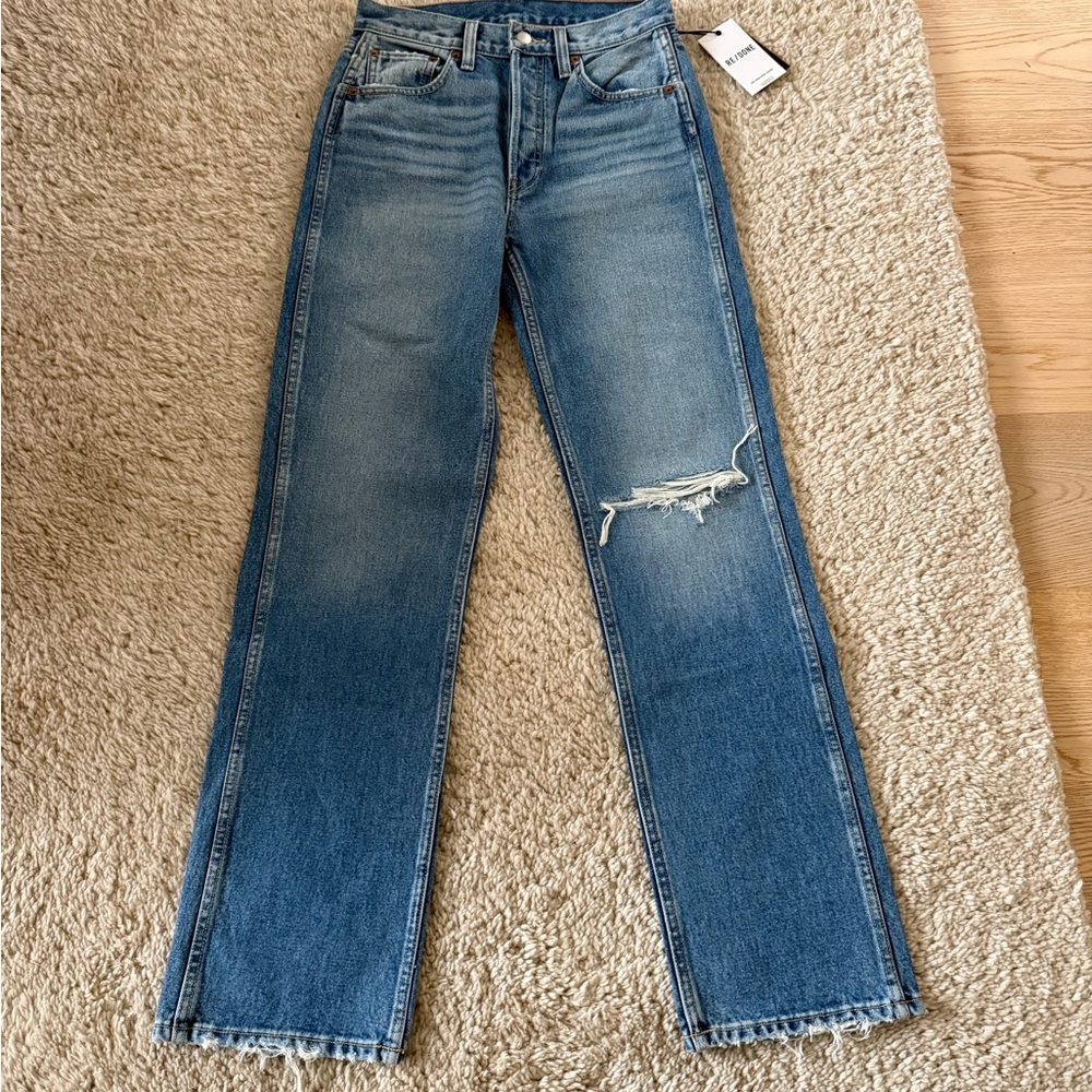RE/DONE High Rise Loose Jean Blue Wash Size 26 NWT